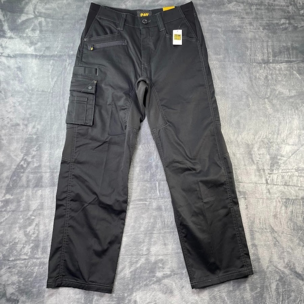 Caterpillar CAT Elite Operator Flex Trouser Pants Black Mens Size 38x32 Stretch